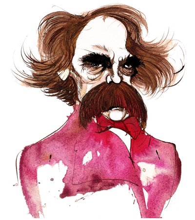 American writer Nathaniel Hawthorne; caricature by Neale Osborne